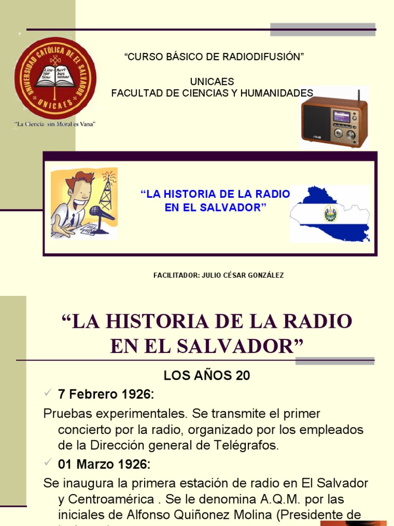 Historia de La Radio en El Salvador PDF El Salvador Radiodifusión