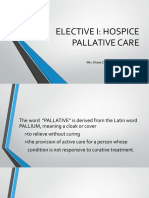 Elective I: Hospice Pallative Care: Mrs. Diane Zaraspe Regalado-RN MAN