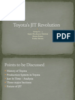 Toyota's JIT Revolution: Group No: 3 Samir Diwakarrao Kitukale Mouna Kumar Pankaj Sharma
