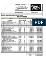 Presupúesto: Inversiones Jheremy 1009, C.A RIF: J-40578148-3