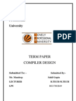 Lovely Professional University: Term Paper Compiler Design