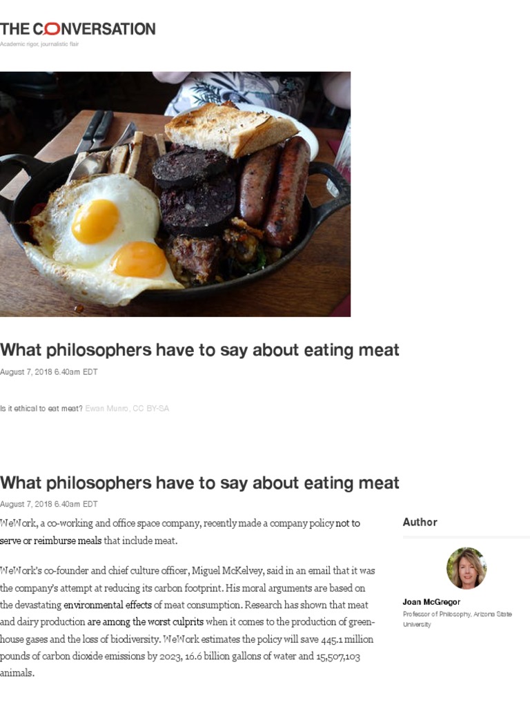 What Philosophers Have To Say About Eating Meat PDF Utilitarianism