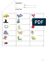 Worksheet 3 - Cut and Paste Pictures