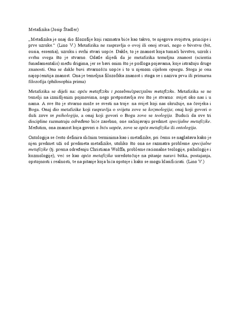 Metafizika | PDF