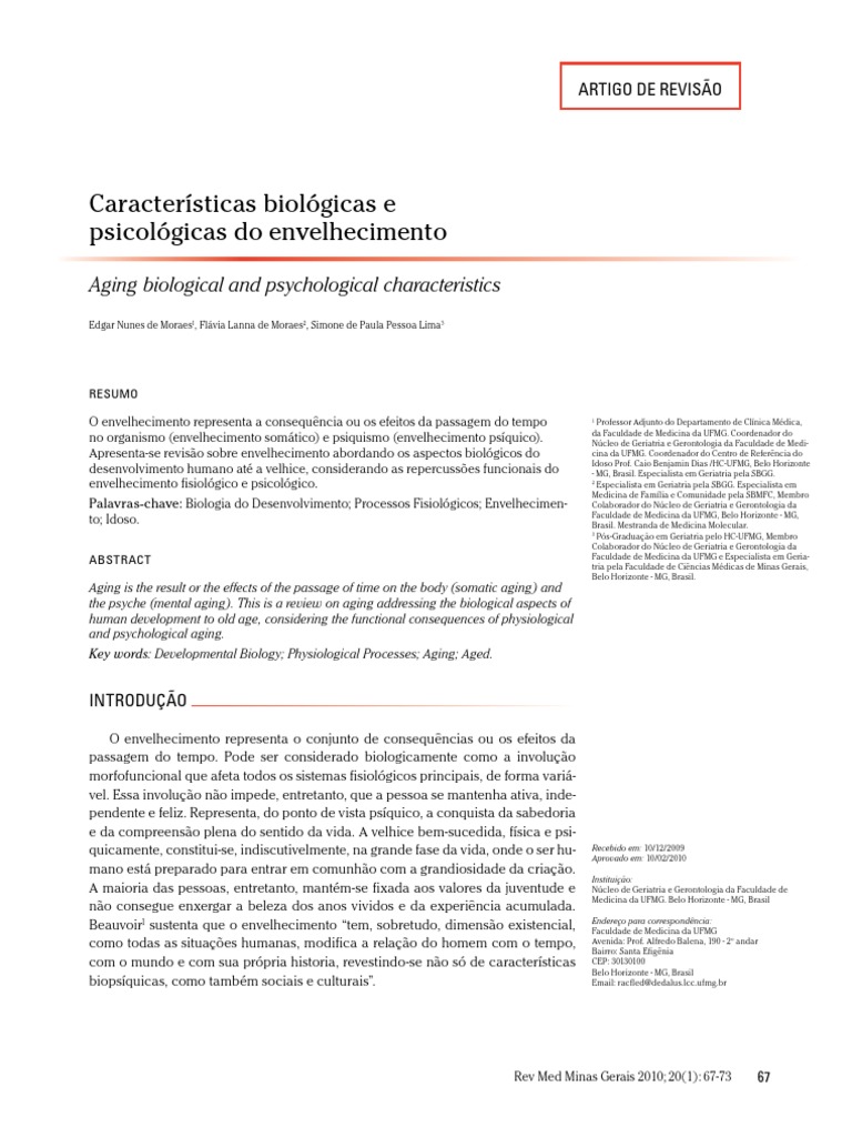 Características Biológicas e Psicológicas Do Envelhecimento PDF | PDF ...