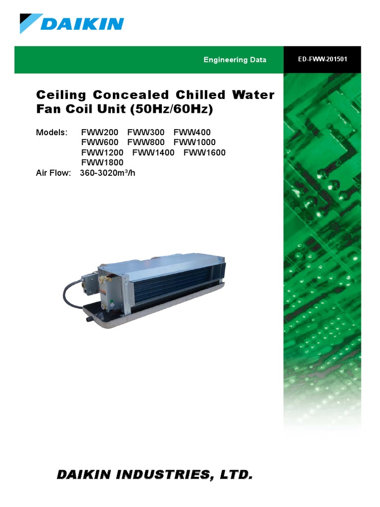 Daikin Fan Coil FWW PDF Hvac Thermostat