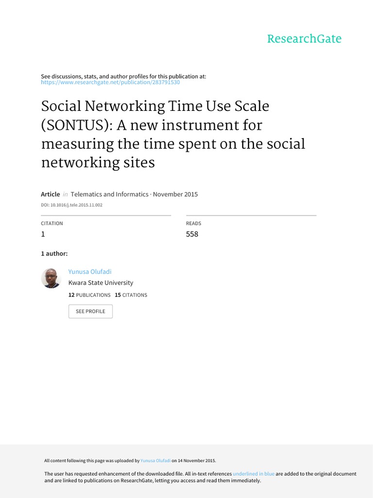 Measuring Social Media Time Use | PDF | Factor Analysis | Survey ...
