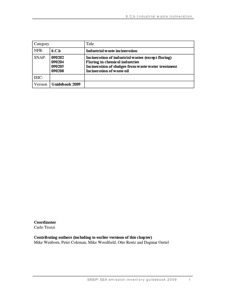 6.C.b Industrial Waste Incineration GB2009 | PDF | Incineration ...