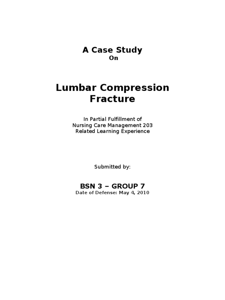 Lumbar Compression Fracture Osteoporosis Bone