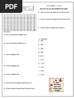 Atividades de Múltiplos - 6º Ano