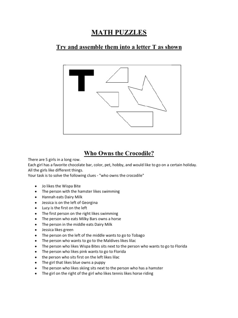 Math Puzzles | PDF | Numbers | Polygon