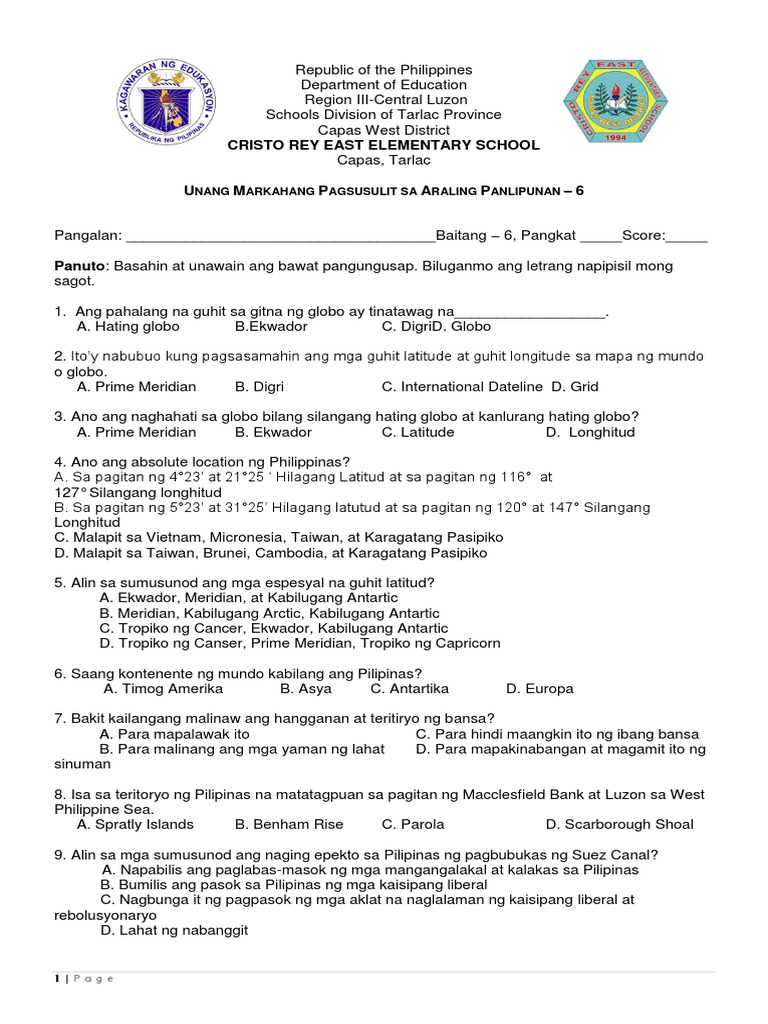 Halimbawa Ng Unang Markahang Pagsusulit Sa Filipino 10  Porn Sex Picture