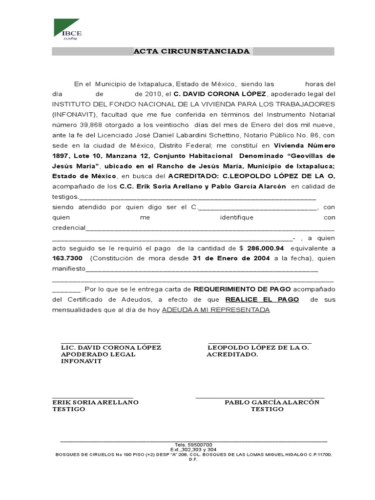 Acta Circunstanciada México Gobierno