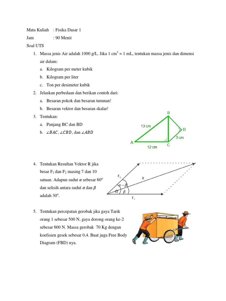 Soal Uts Fisika Teknik Industri A
