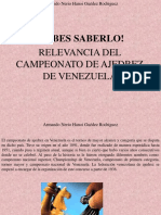 Armando Nerio Hanoi Guedez Rodríguez - ¡Debes Saberlo! Relevancia Del Campeonato de Ajedrez de Venezuela