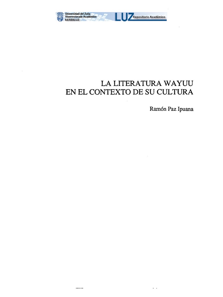 Literatura Wayuu: Mitos y Oralidad | PDF | Mitología | Tradición oral
