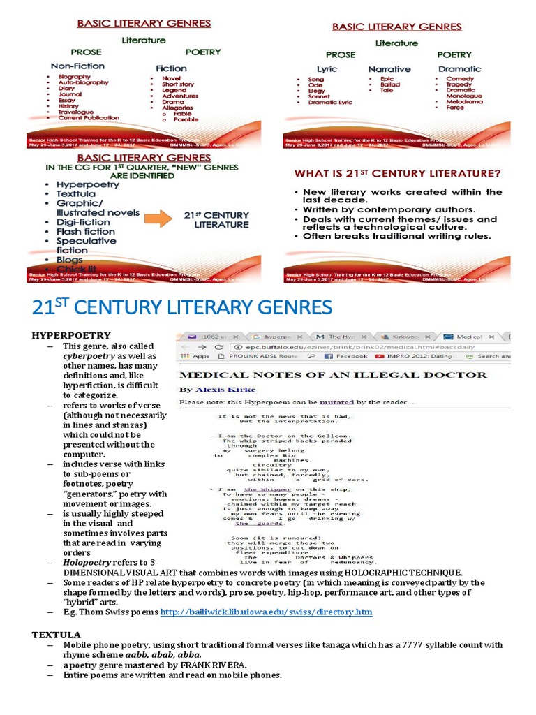 21st Century Literary Genres Explained | PDF | Poetry | Narrative