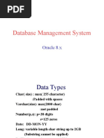 Database Management System: Oracle 8.x