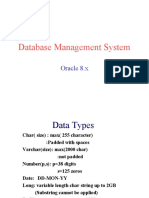 Database Management System: Oracle 8.x
