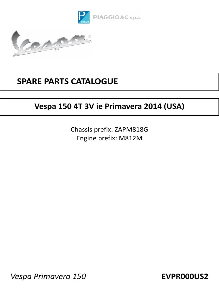 Vespa Primavera 150 Spare Parts Guide | PDF | Nature