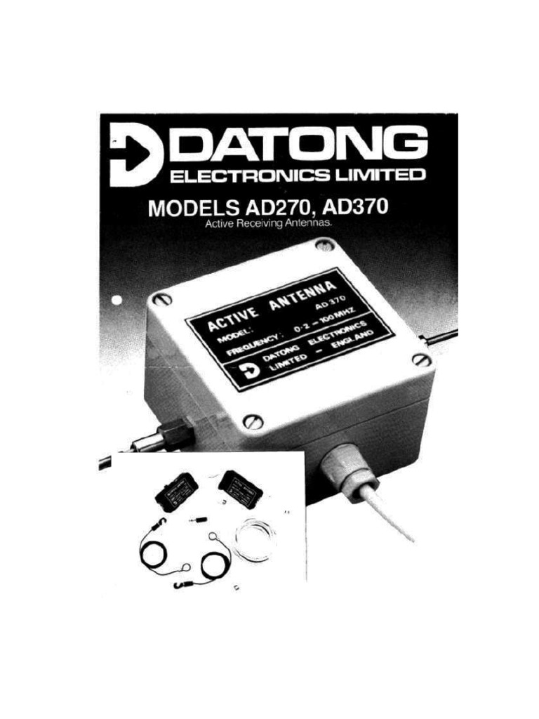 Datong AD270 & AD370 Antenna Systems | PDF | Science & Mathematics ...