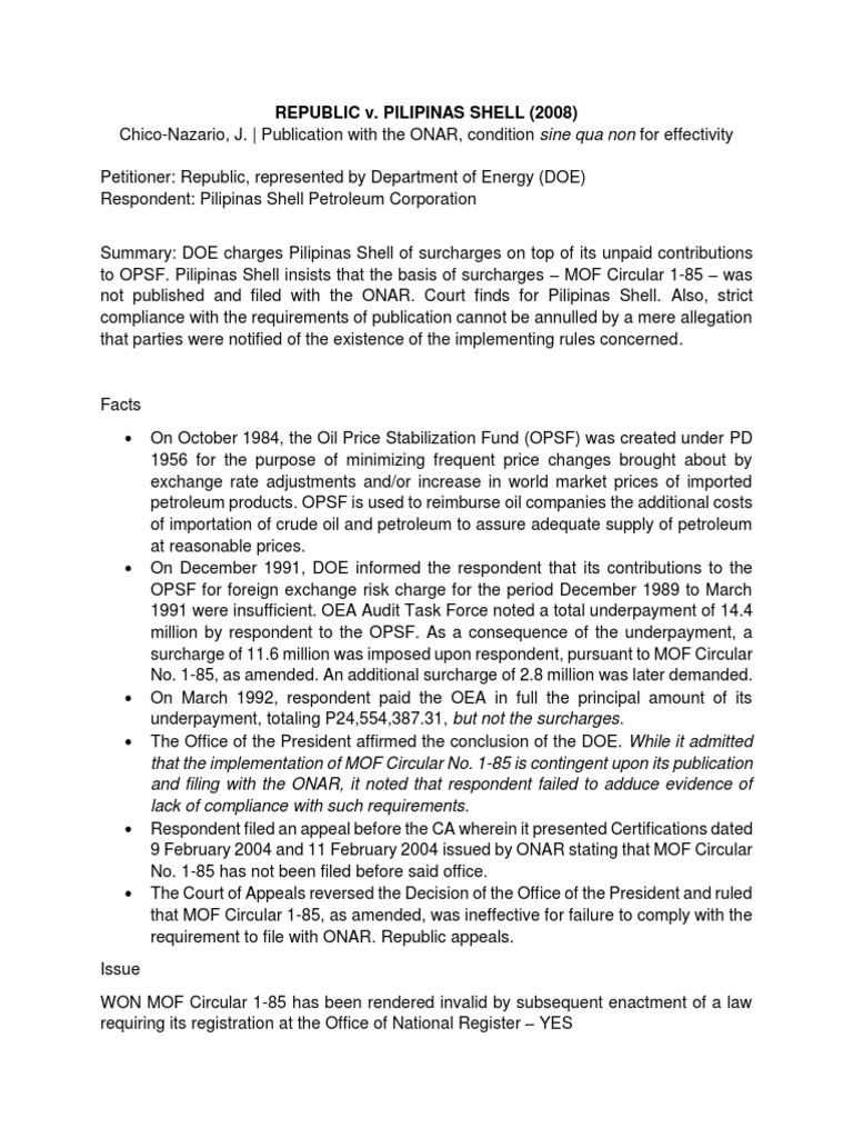 Shell's Surcharge Case Ruling | PDF | Precedent | Petroleum