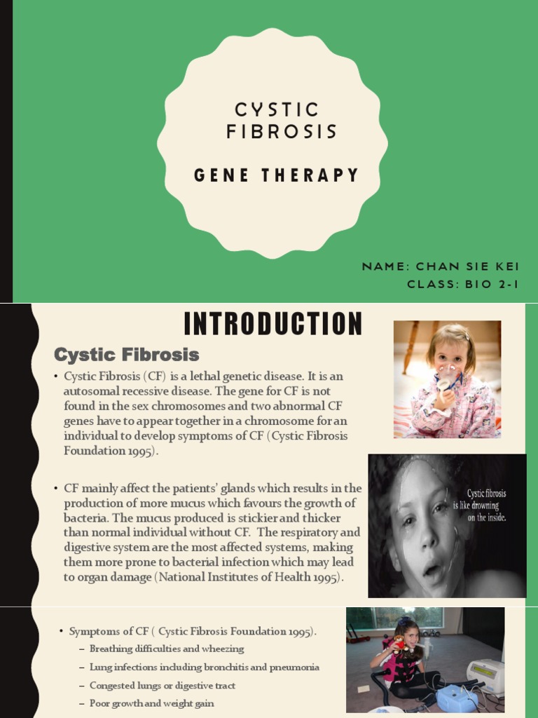 Cystic Fibrosis: Gene Therapy | PDF | Gene Therapy | Vector (Molecular ...