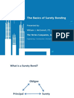 The Basics of Surety Bonding: Presented By: William J. Mcconnell, P.E., J.D., Ceo