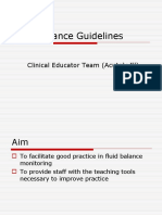 Fluid Balance Guidelines: Clinical Educator Team (Acutely Ill)