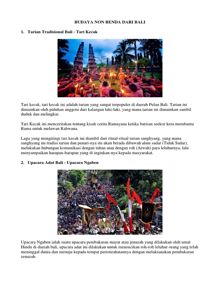 Budaya Non Benda Dari Bali Pdf