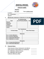 Group Monthly Report Template