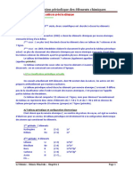 Chap 1 La Classification Periodique Des Elements Chimqiues