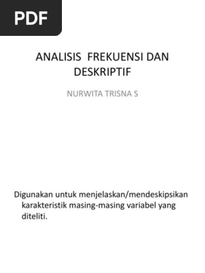 022 Analisis Frekuensi Dan Deskriptif Pdf