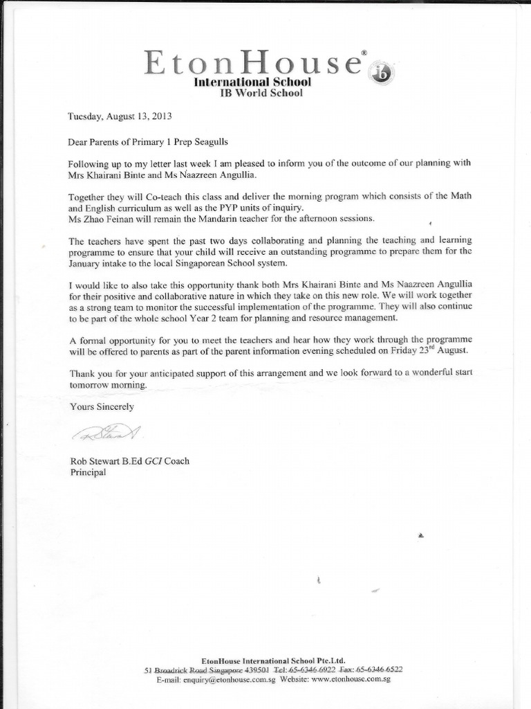 Etonhouse P1prepcoTeachingposition PDF