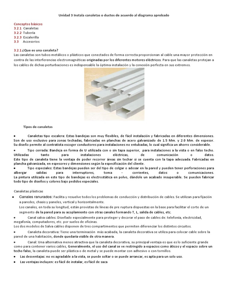 Canaletas y Ductos, PDF, Tubería (transporte de fluidos)