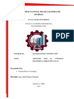 Informe de Adiciones Para El Concreto - Materiales de Construccion