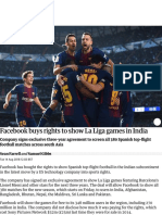 Facebook Buys Rights To Show La Liga Games in India - Technology - The Guardian