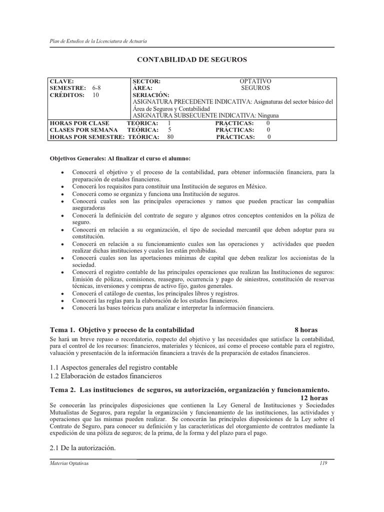 Contabilidad de Seguros PDF | Seguro | Póliza de seguros