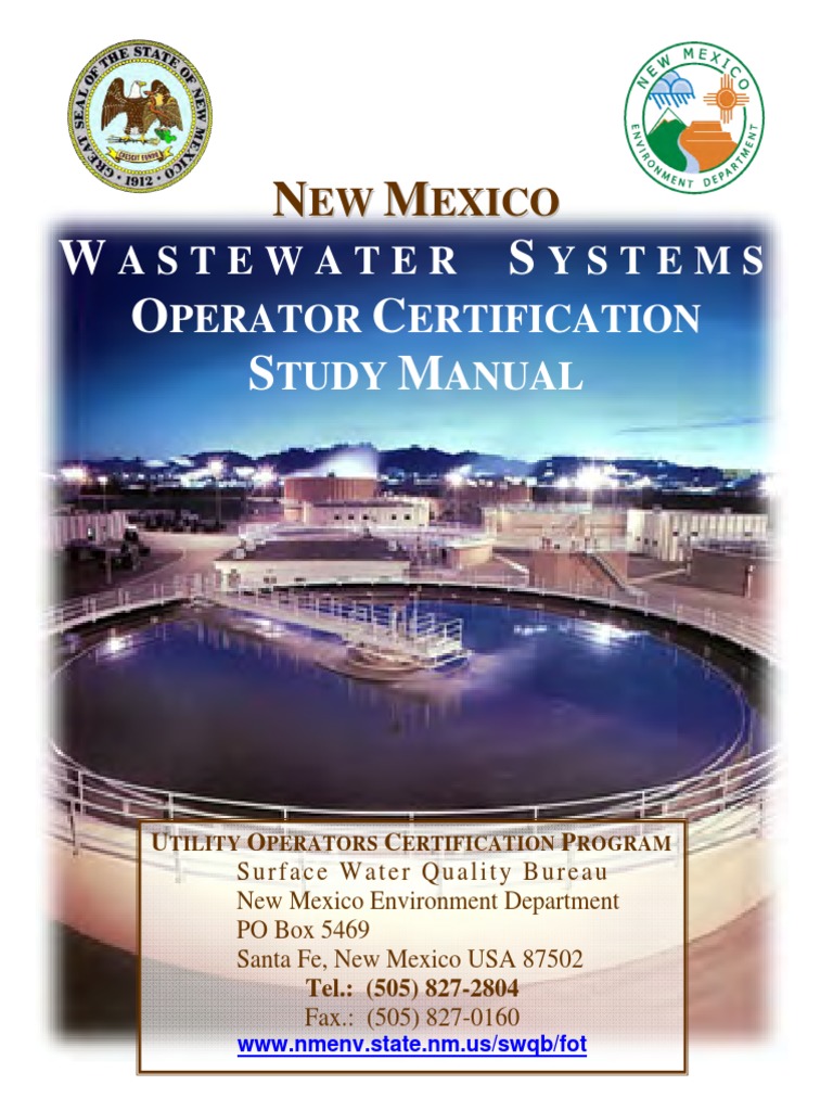 Wastewater Operator Study Manual PDF Sewage Treatment Anaerobic