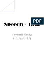 Speech / Talk: Formatted Writing 014 (Section B Ii)