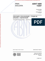 NBR 15287 - 2011 - Informação e Documentação - Projeto de Pesquisa - Apresentação