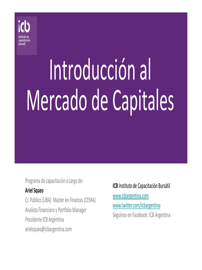 Introduccion Al Mercado de Capitales 1/1/17 | PDF | Índice S&P 500 | Bolsa