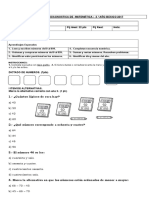 Evaluación Matemática Diagnóstico 3ero