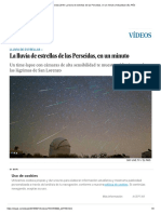 Vídeo - Perseidas 2018 - La Lluvia de Estrellas de Las Perseidas, en Un Minuto - Actualidad - EL PAÍS