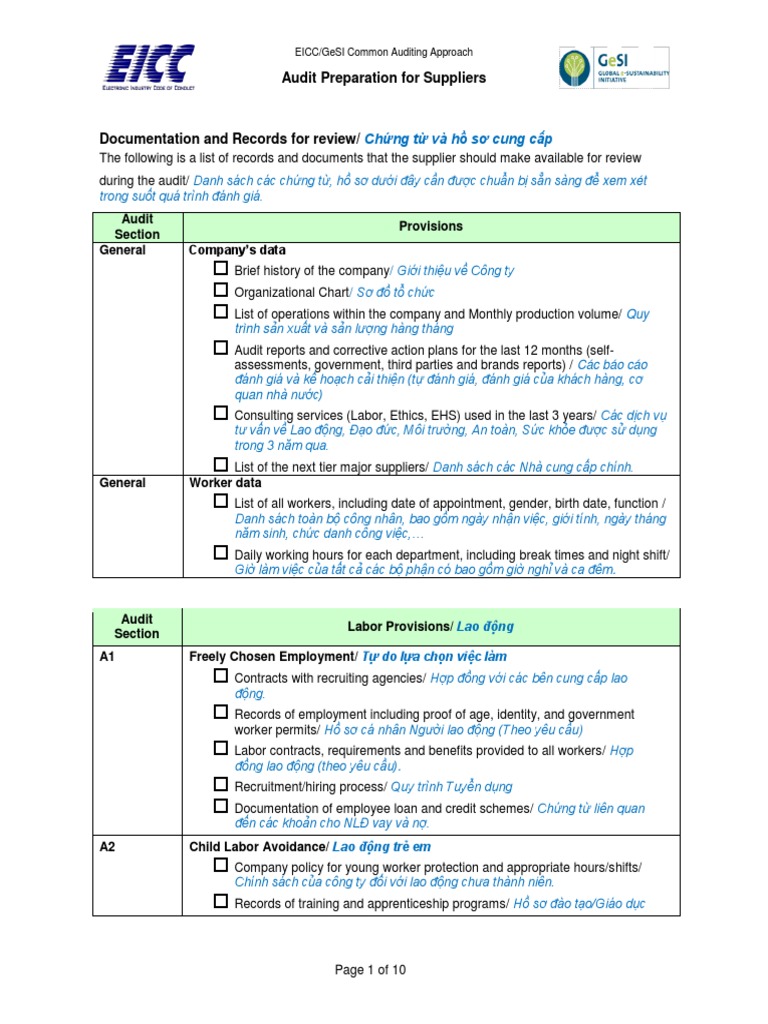 Document List For Audit Preparation PDF | PDF