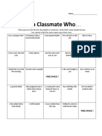 Find a Classmate Activity Sheet