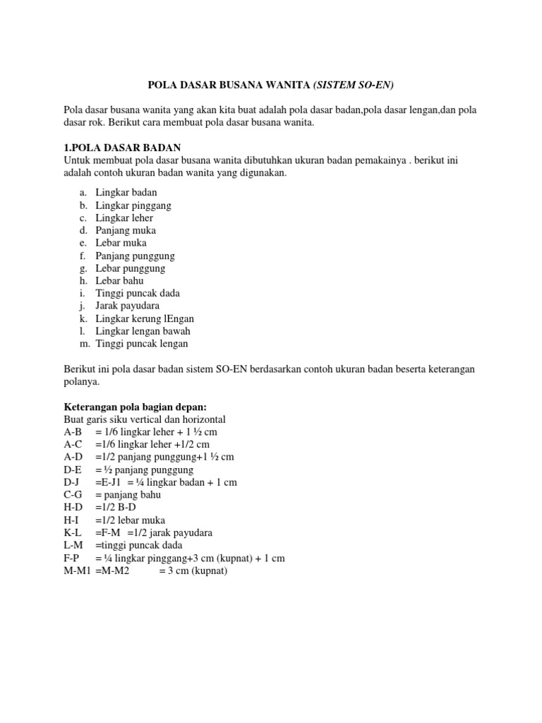 Pola Dasar Busana Wanita Pdf