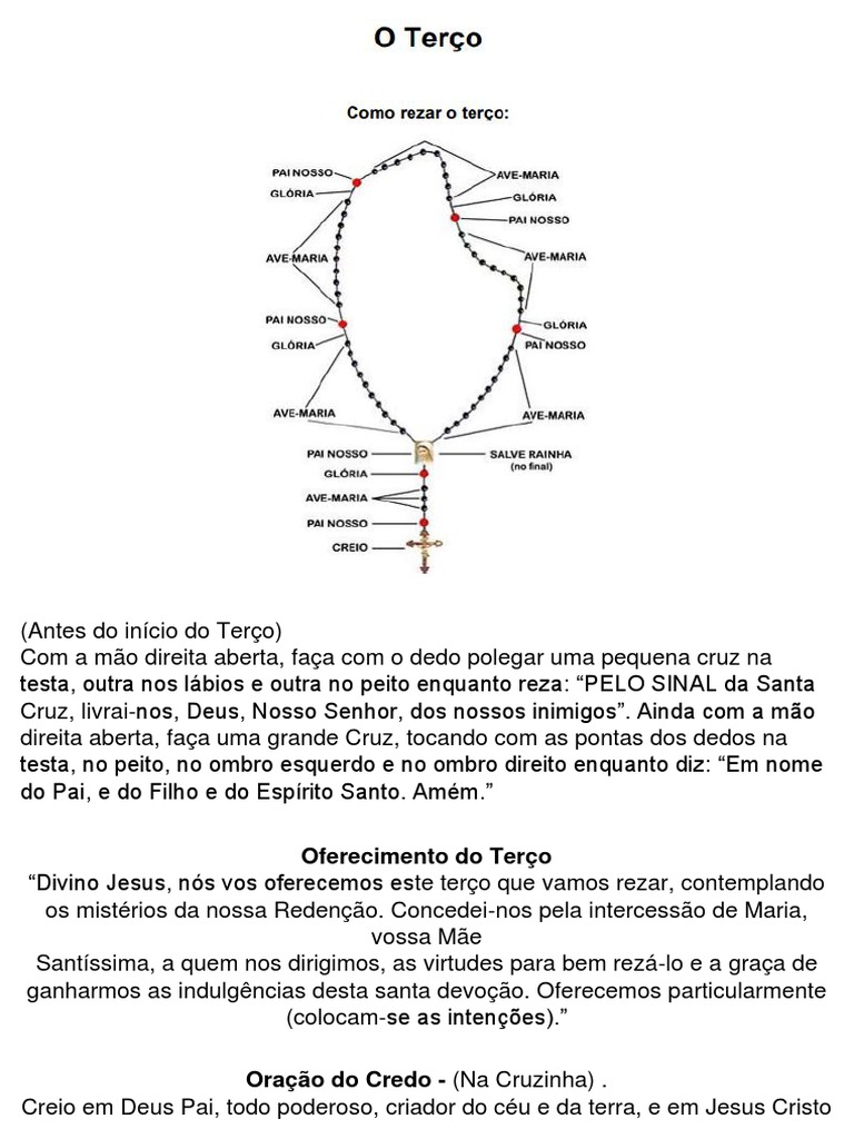 Folheto Do Terço | Rosário | Oração