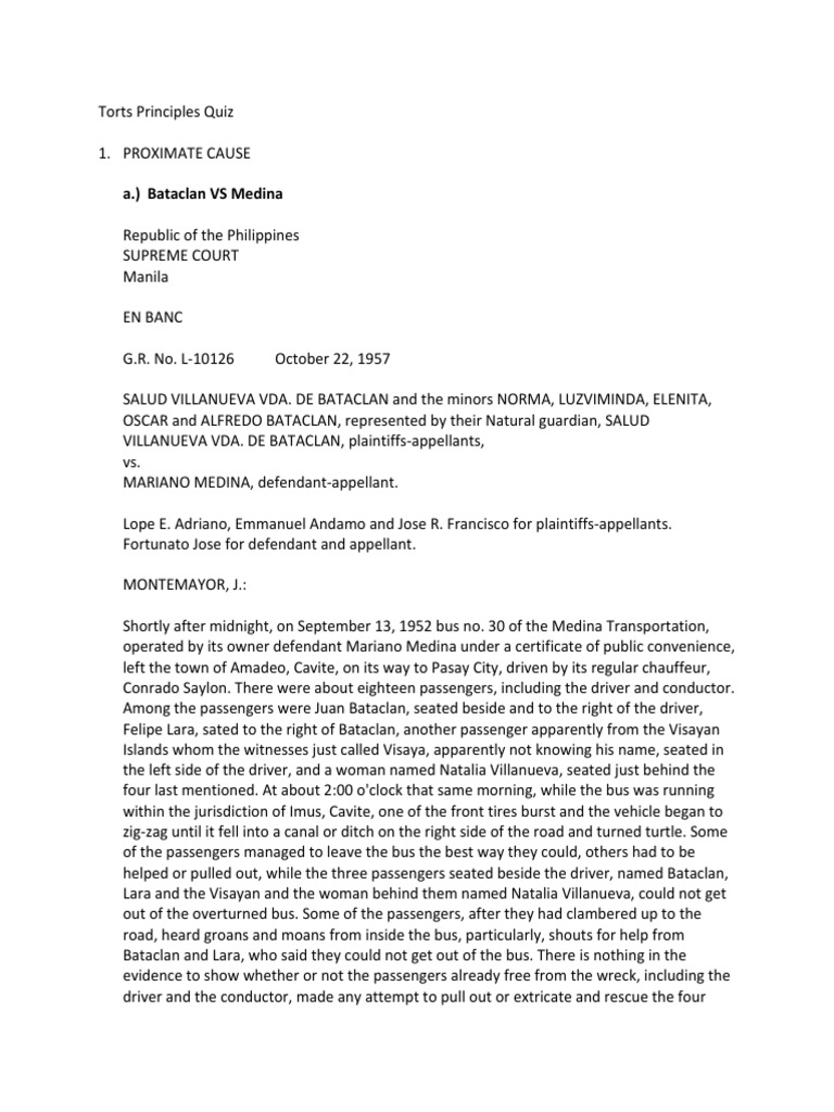 Torts Principles Quiz Pdf Pdf Tort Damages