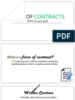 Form of Contracts Article 1356 1358 1